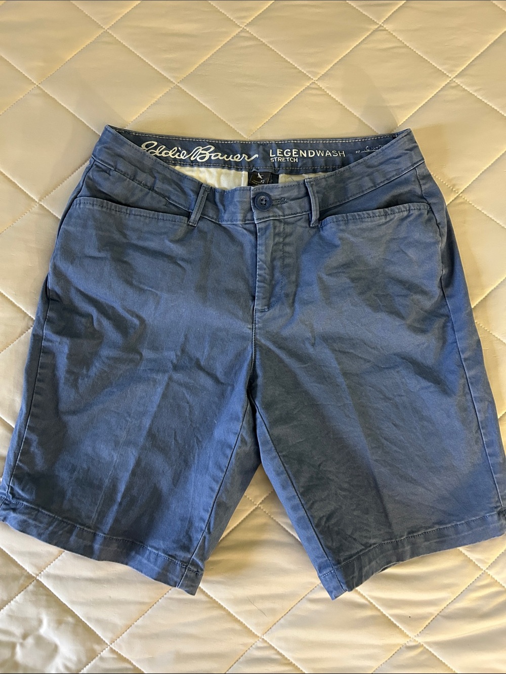 Eddie Bauer Blue Women's Stretch Chino Bermuda Shorts